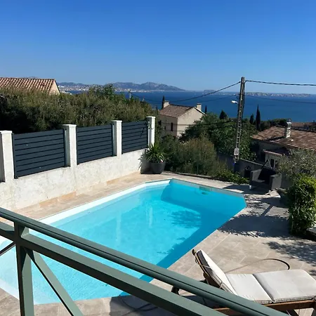 Maison Entierement Climatisee Vue D'exception Et Rade De Avec Piscine 8 Personnes فيلة مارسيليا
